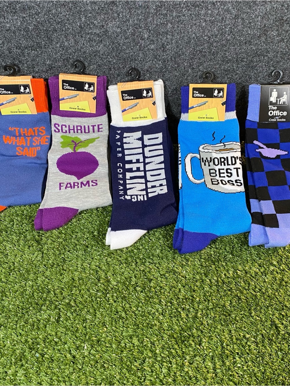 The Office TV Show 5 Pairs Mens Crew Socks Shoe Size 6-12 Funny Novelty